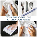 LANE LINEN Dish Towels 100% Cotton Absorbent Lint-Free – 6 Pack (HERRBNEBLUSTPKT-6PC)