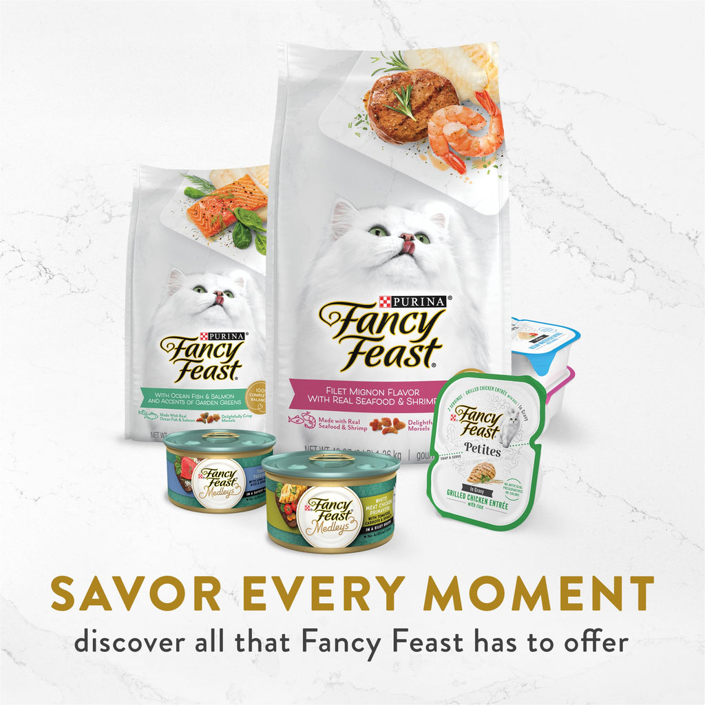 PURINA Fancy Feast Lickable Senior Wet Cat Food Broth Topper Classic - (16) 1.4 oz. Pouches (Pack of 16)