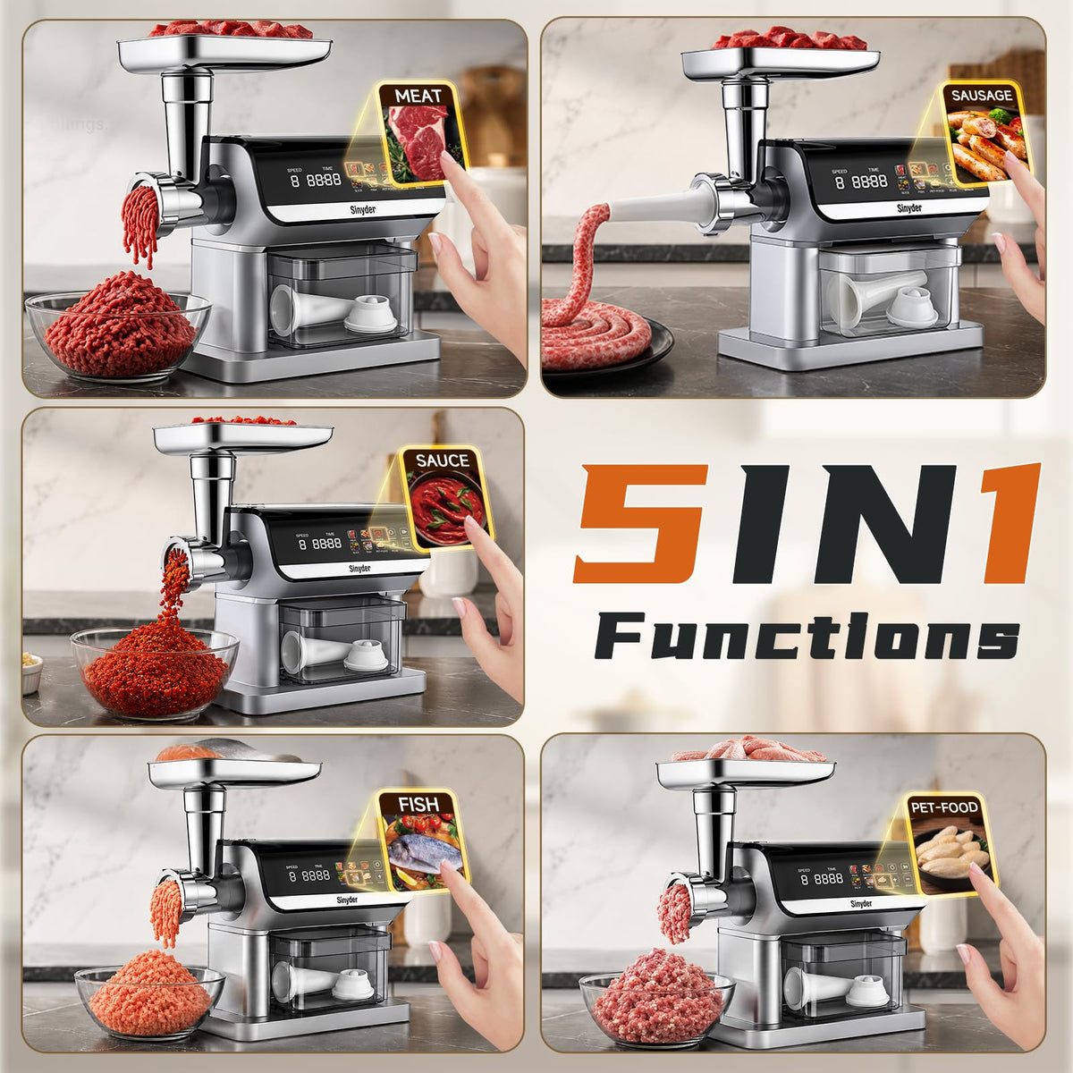 Sinyder Electric Meat Grinder 3500W - Black view 1