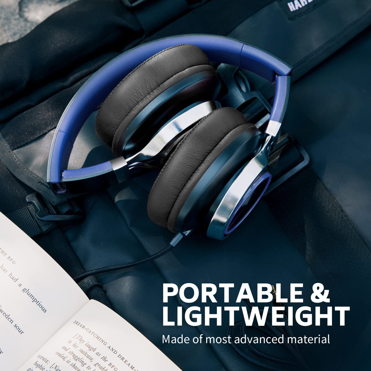 COOSII AC01 Over-Ear Headphones Wired - Black Blue view 5