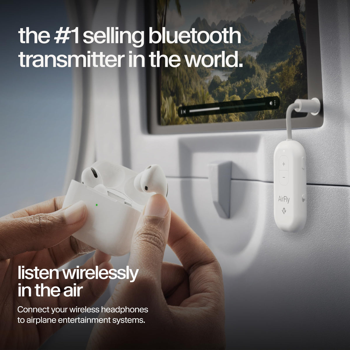 Twelve South AirFly Pro 2, Bluetooth Adapter, Pair 2 AirPods - White view 1
