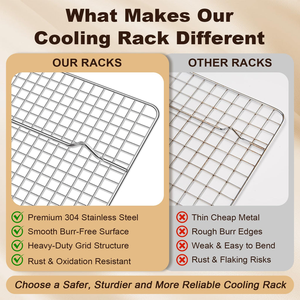 BRIOUT Cooling Rack for Baking - Silver / 8.5"x12"-2PC view 6