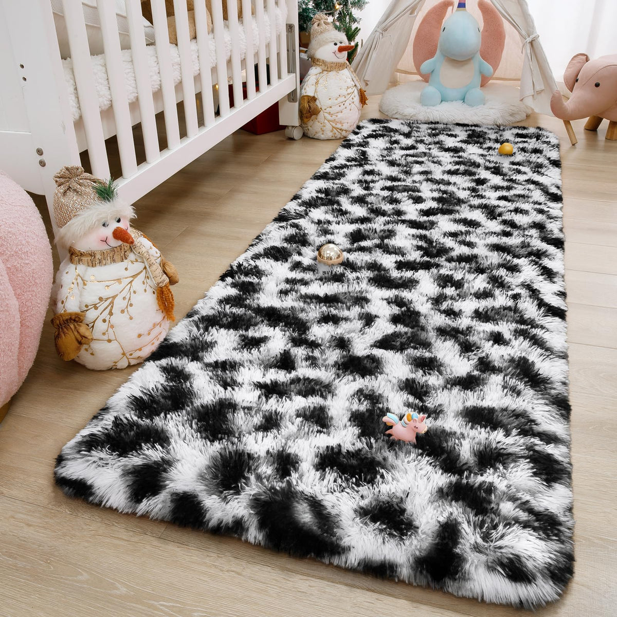 Amearea Leopard Area Rug - White / 2' X 8' (Runner) view 6