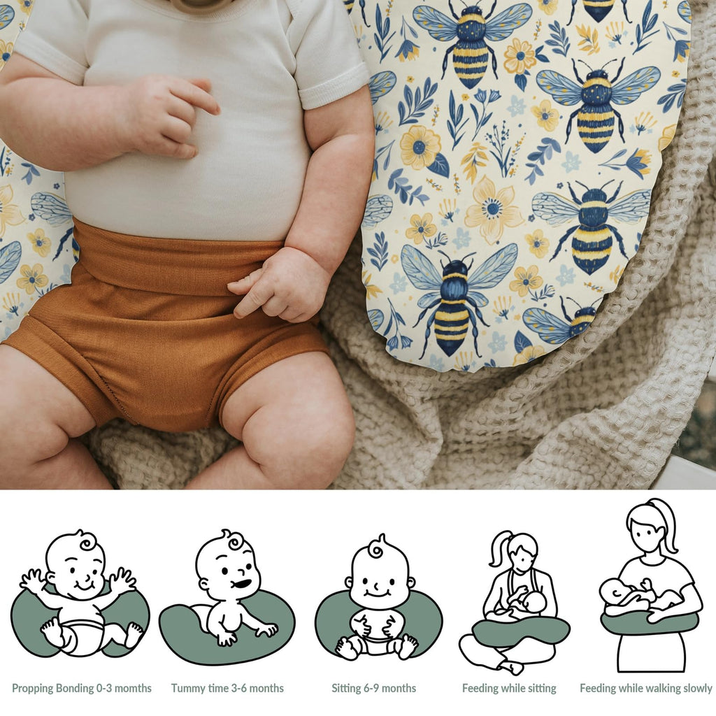 Nursing Pillow Covers for Boy Girl Bees - Bees view 5