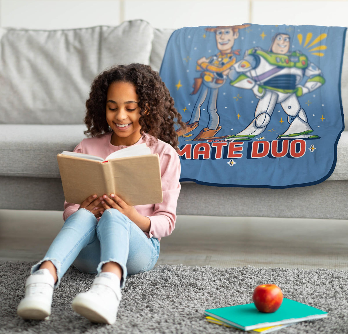 Jay Franco Kids Plush Throw Blanket - Blue - Toy Story / 40x50 - Travel Blanket view 1