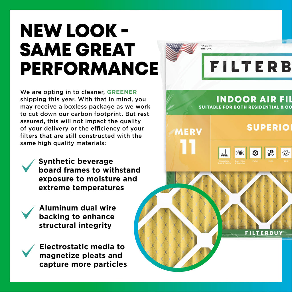 Filterbuy Air Filter MERV 11 Pet & Allergy Defense (2-Pack)