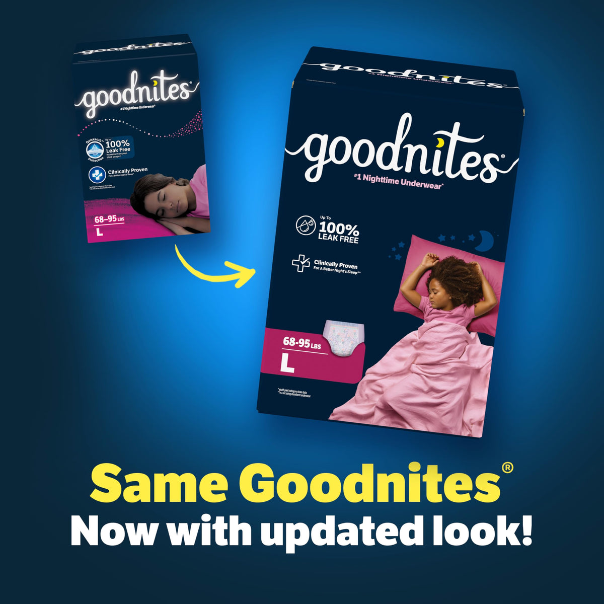 GoodNites Girls Nighttime Underwear, Size – Large, 11 Ct