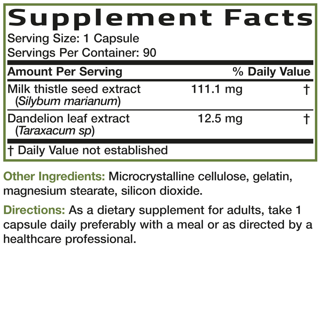 Bronson Milk Thistle Silymarin Marianum & Dandelion Extract - 90 Count (Pack of 1) view 7