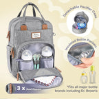 RUVALINO Baby Diaper Bag Backpack with Changing Pad, Waterproof, – XL Gray (YW168)