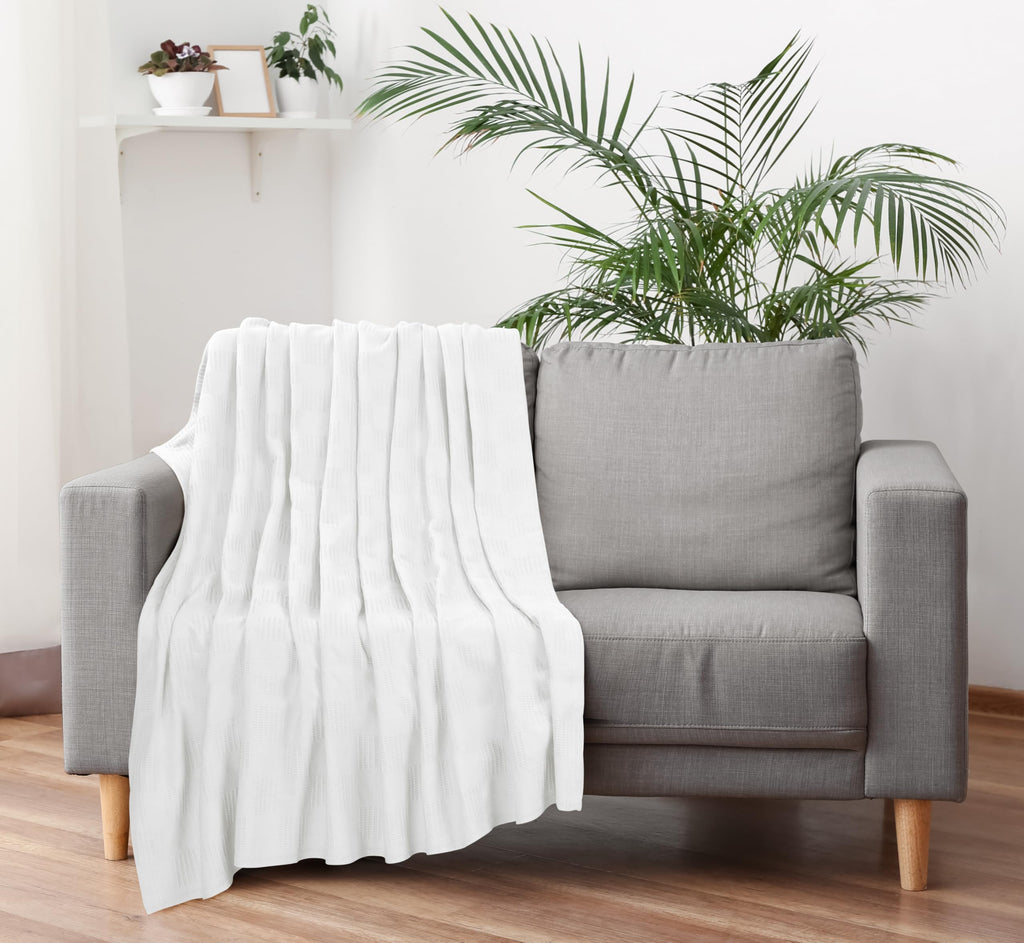 Utopia Bedding 100% Cotton Thermal Blanket Soft - White / Twin view 7