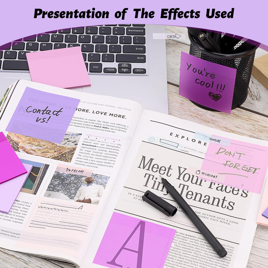 800 Sheets Transparent Sticky Notes
