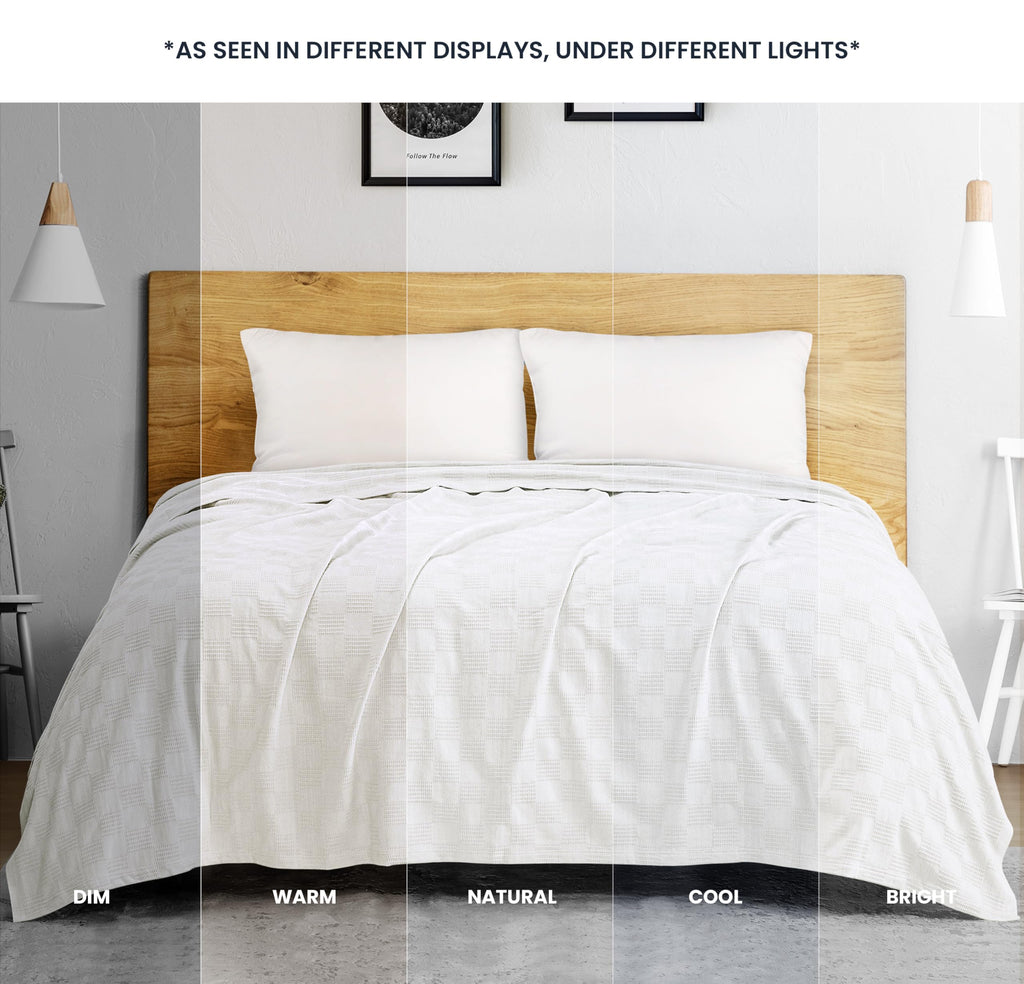 Utopia Bedding 100% Cotton Thermal Blanket Soft - White / Twin view 3