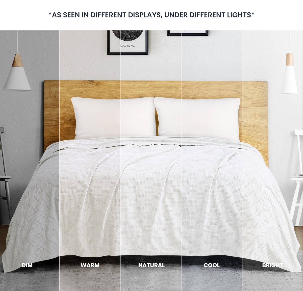 Utopia Bedding 100% Cotton Thermal Blanket Soft - White / Twin view 3
