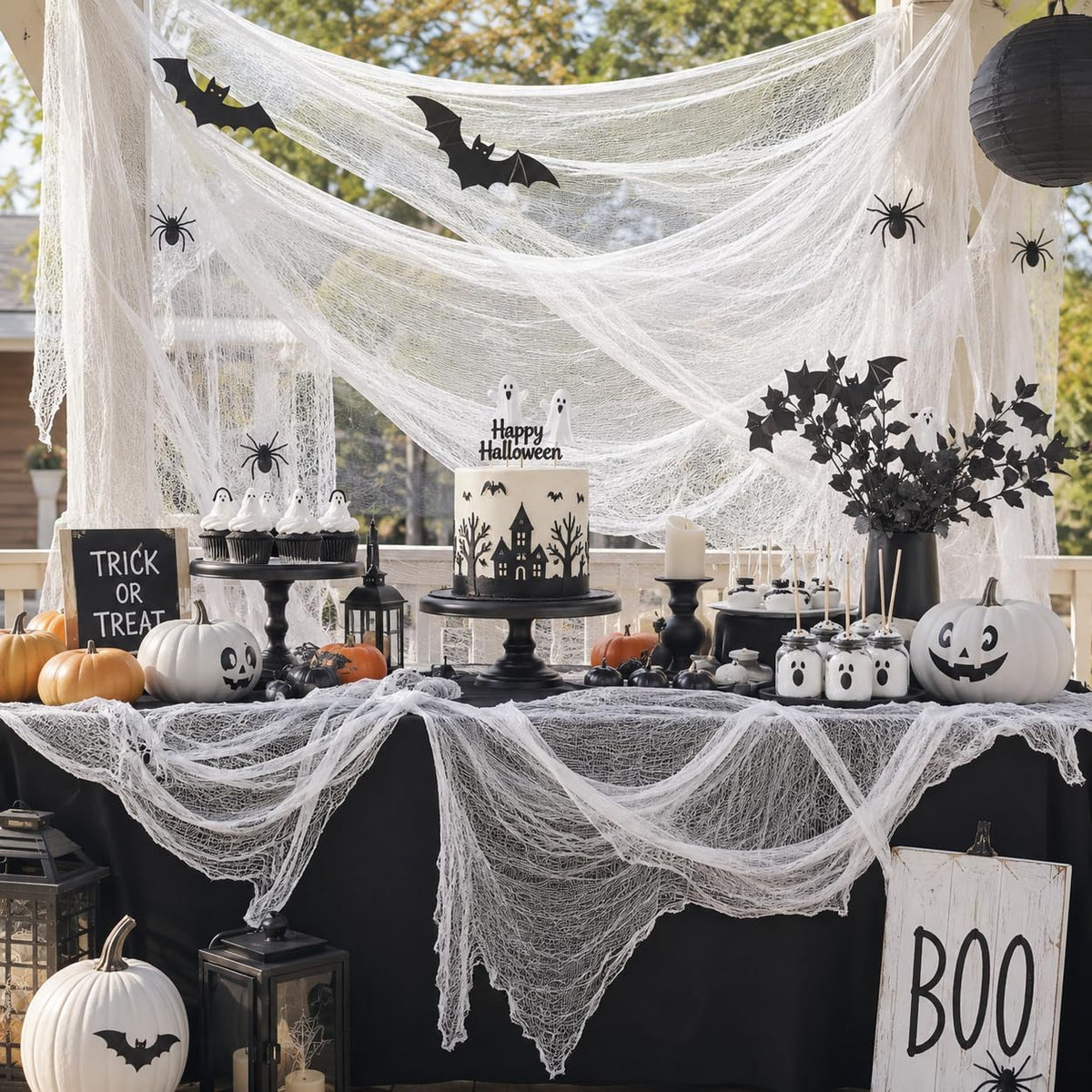 Qtisky Halloween Gauze Creepy Cloth