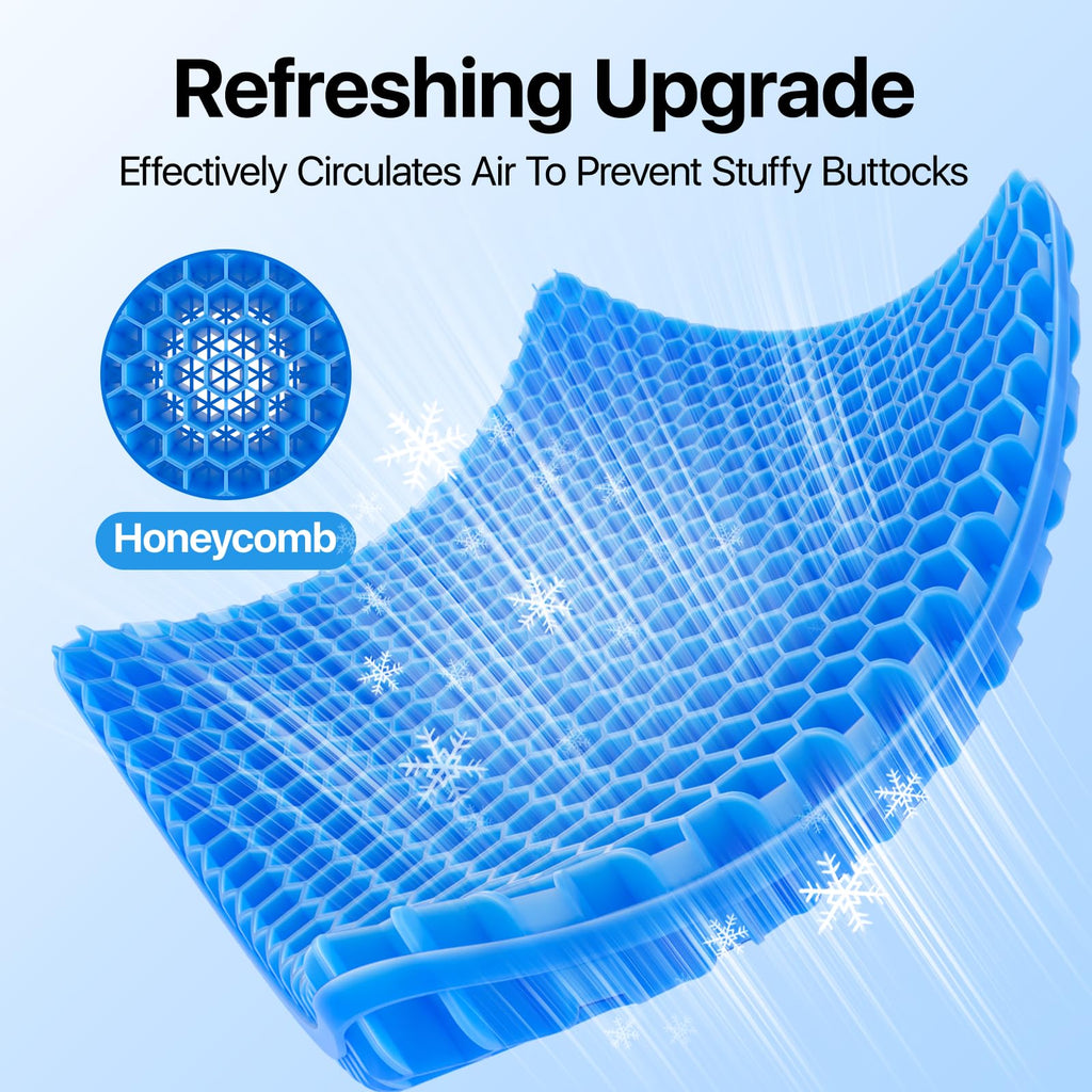 Gel Seat Cushion, Cooling Honeycomb Design for Office Chair Car Wheelchair