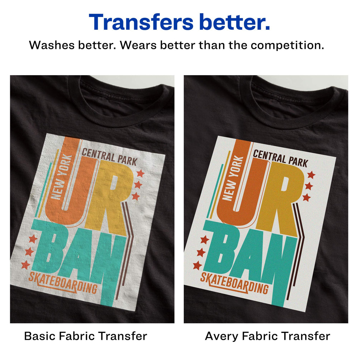 Avery Printable Heat Transfer Paper for Dark Fabrics, 8.5" x 11", Inkjet Printer Compatible