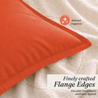 Native Fab Throw Pillow Cushion Cover for Sofa Couch Bed Comfort - Solid, Orange / 16" x 16" (Pack of 2) view 3