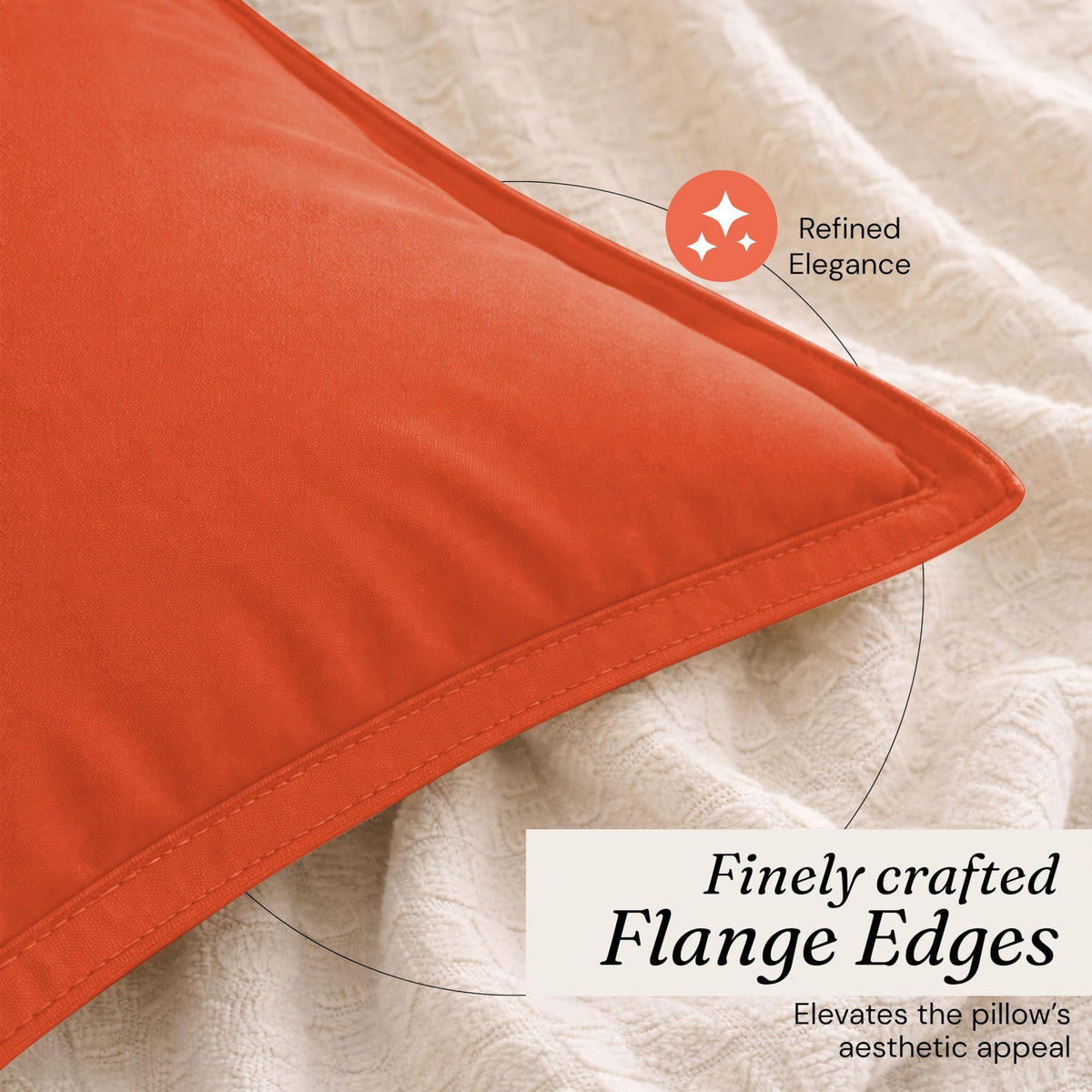 Native Fab Throw Pillow Cushion Cover for Sofa Couch Bed Comfort - Solid, Orange / 16" x 16" (Pack of 2) view 3