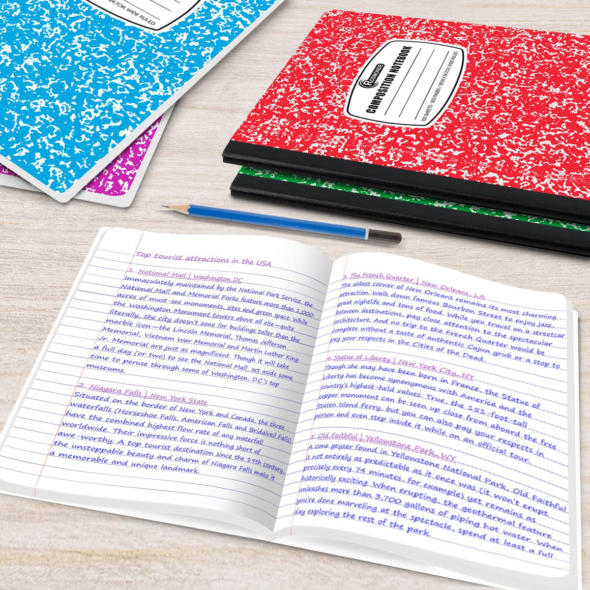 Rosmonde Composition Notebooks Wide Ruled - 5 Pack view 6