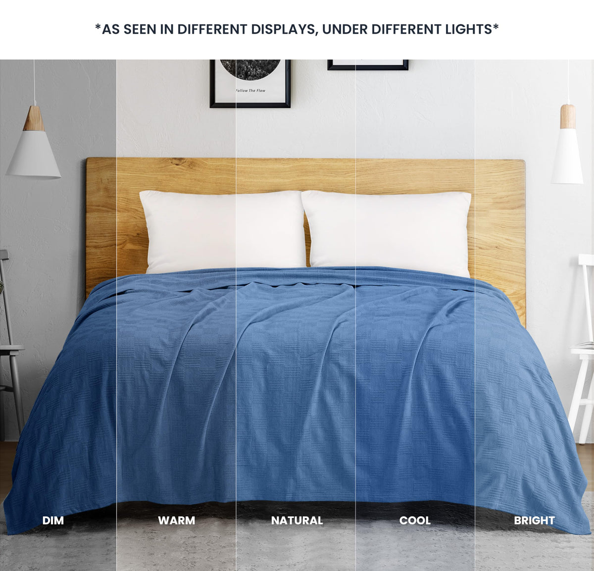 Utopia Bedding 100% Cotton Thermal Blanket Soft - Wedgewood / Twin view 3