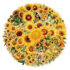 Sunflower Stickers 63Pcs Waterproof PET Sunflower Decals for Water Bottle Cartoon Plant (additional view 5)