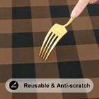 Smiry Rectangle Picnic Table Cloth - Black and Brown / 72" x 36" (Rectangular) view 5