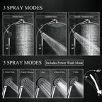 Veken 14" Wide Rain Shower Head with Handheld,Full Body Coverage & Spa-Like (SHC5V404)