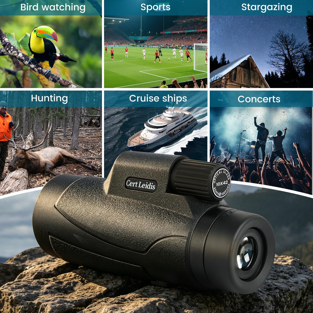 Cert Monocular Telescope for Adults with Tripod & Phone Adapter - Black-1040 view 7