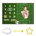 CSFOTO Soccer Theme Baby Monthly Milestone Blanket Football Sports Nursery Decor