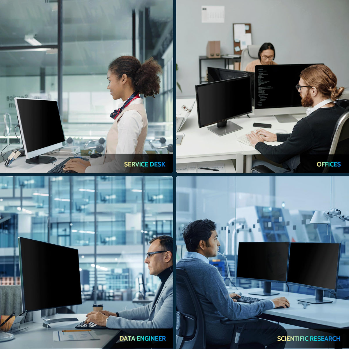 Peslv [2 Pack] 31.5 Inch Privacy Screen for Computer Monitor 16:9 Aspect Ratio, Eye Protection Anti Blue Light Glare