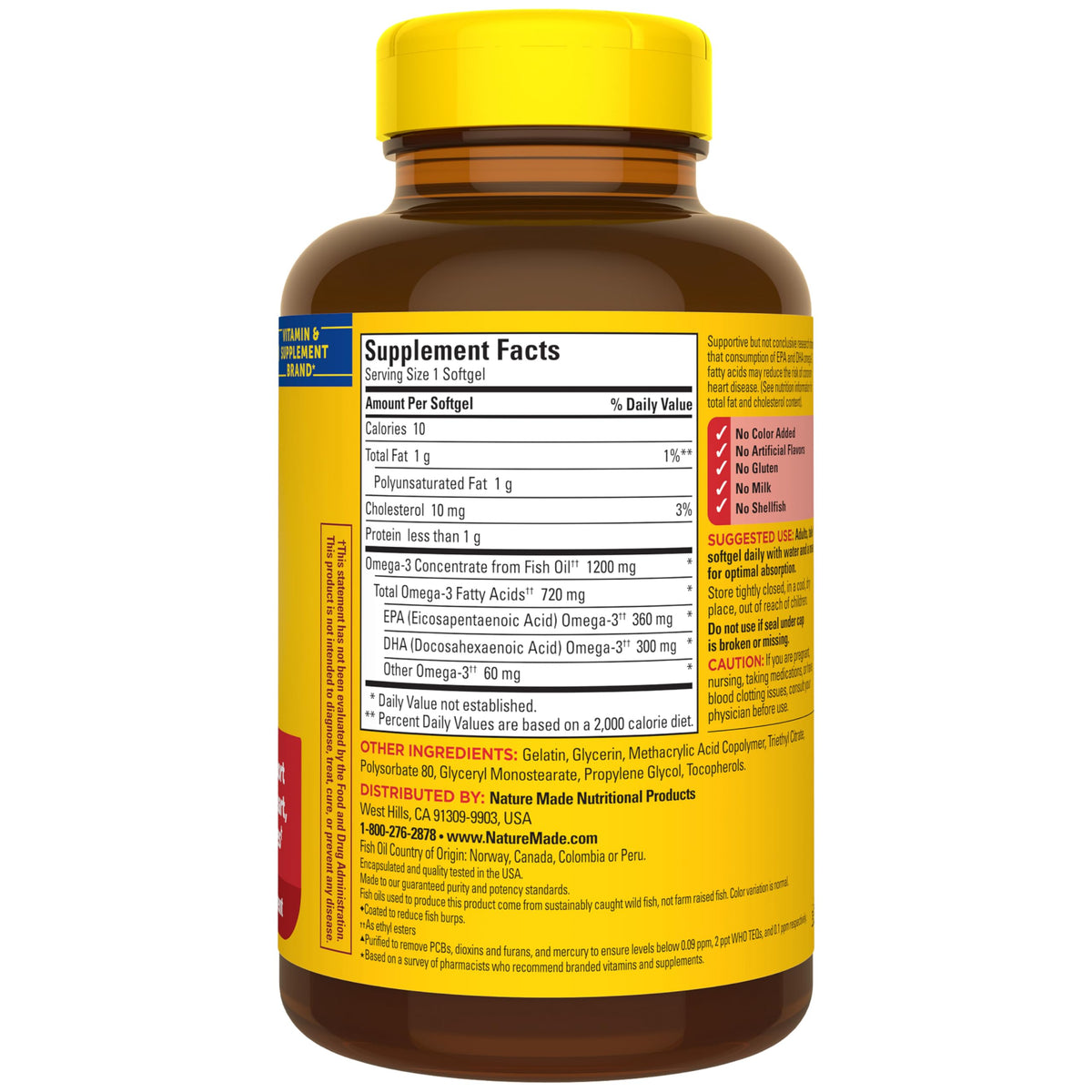 Nature Made Fish Oil Omega-3 1200mg Softgels
