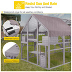 Aivituvin Catio for Multiple Cats, Large 56.54ft² Outdoor Enclosure, Weatherproof w/ 2 Bridges, 7 Trails, 2 Houses, –