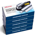 Officemate Standard Staples - Chisel Point Tips, 5 Boxes of 5,000 Staples, 1/4-Inch Leg Length, Universal