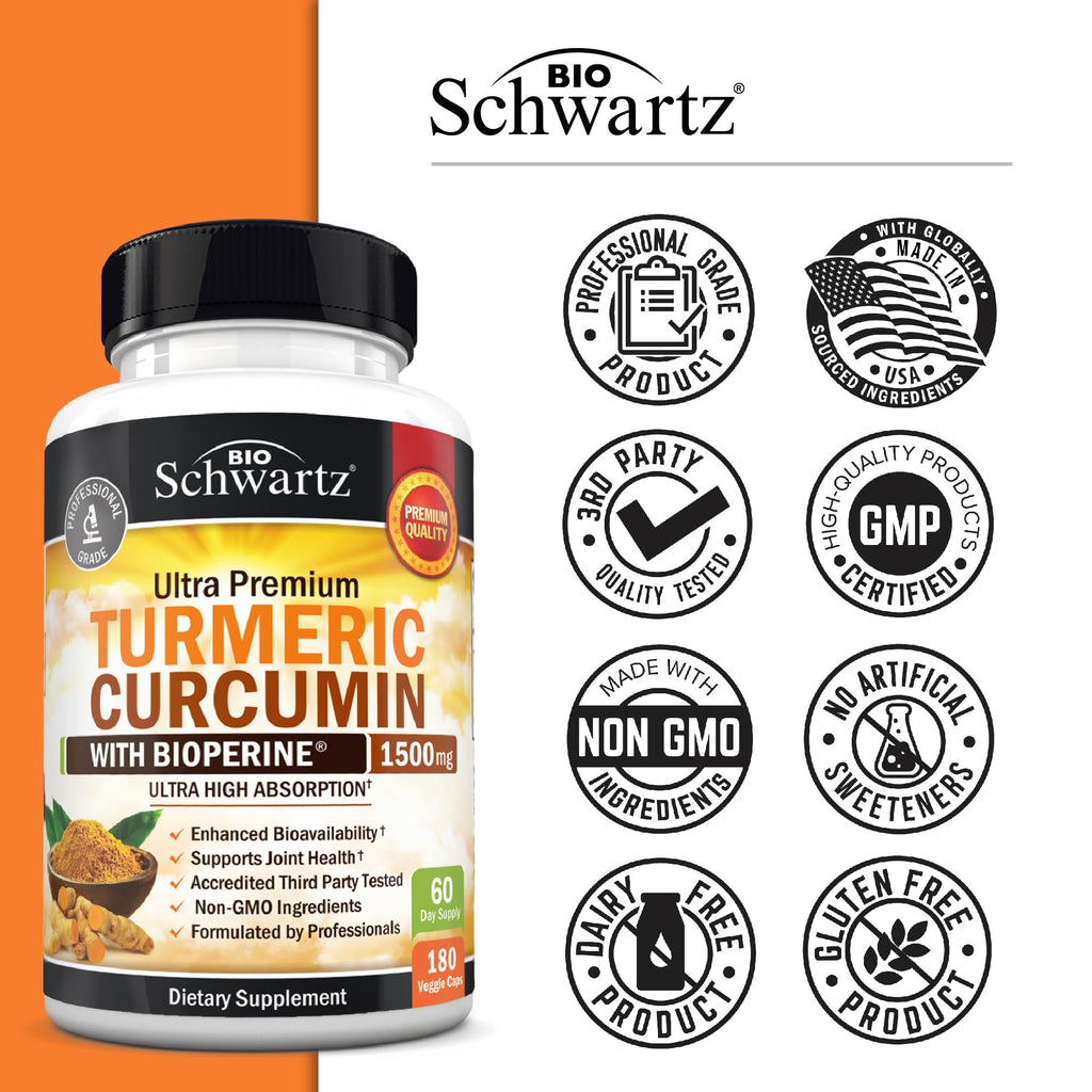 Turmeric Curcumin with Black Pepper Extract 1500mg
