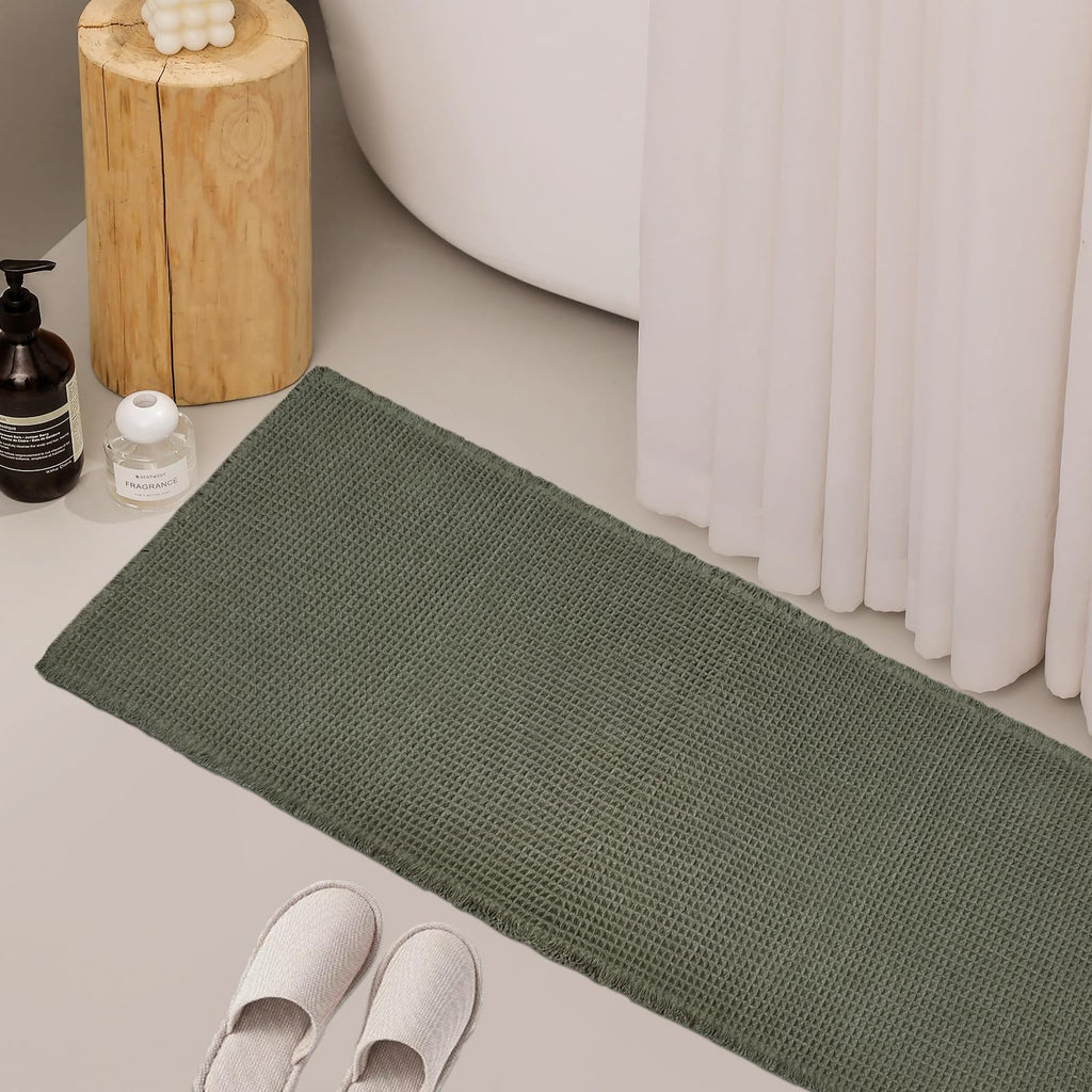 ZALL Waffle Bath Mat - Dark Green / 24 x 60 inches(Rectangular) view 3