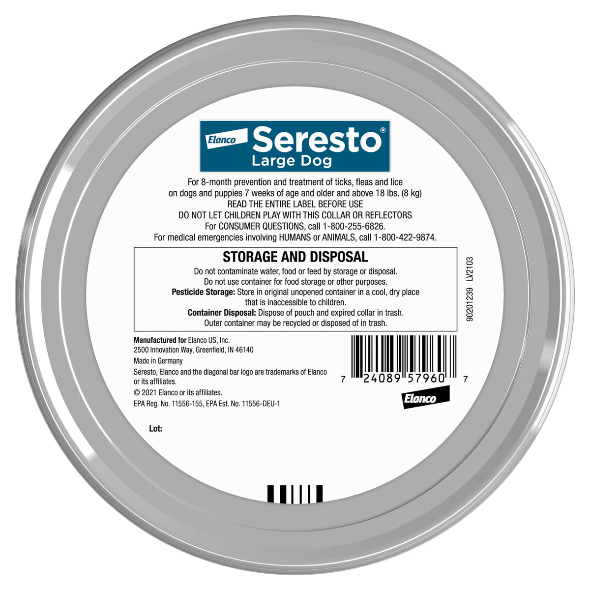 Seresto Flea & Tick Collar For Dogs Over 18 lbs., Treatment & Prevention