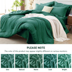 MUXHOMO 7 Pieces Comforter - Emerald Green / Queen(88"x 88") view 3