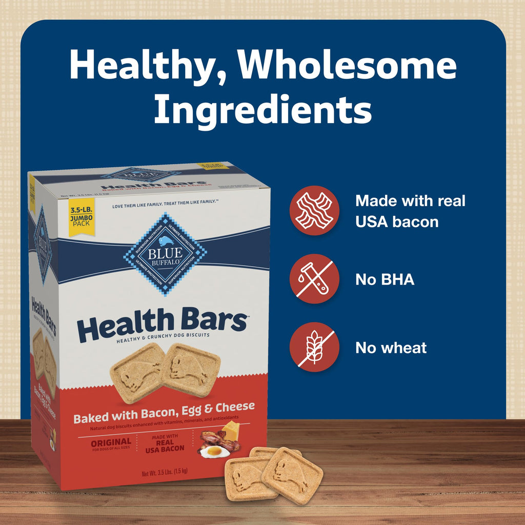 Blue Buffalo Health Bars Bacon Egg & Cheese Mini Dog Biscuits, 32 Ounce (Pack of 3) (801874)