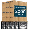 Rosmonde 2000 Pack Composition Notebooks Bulk, Wide Ruled, Black Marble