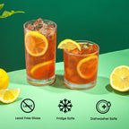 JoyJolt Alain Drinking Glasses Set of 8 Glass Tumblers. Highball 14oz Bar Glasses and (additional view 2)