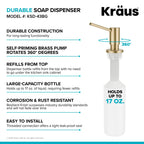 KRAUS Kitchen Soap Dispenser KSD-43 - Brushed Gold view 2