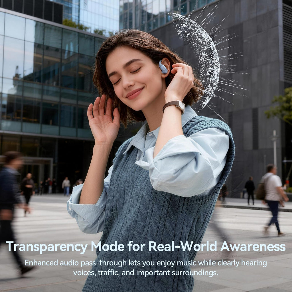 Active Noise Cancelling Ear Buds Wireless Bluetooth Headphones 80H Playtime Display Charging Case 50dB ANC Over - Sierra Blue view 2