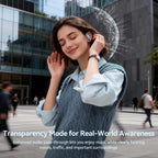 Active Noise Cancelling Ear Buds Wireless Bluetooth Headphones 80H Playtime Display Charging Case 50dB ANC Over - Sierra Blue view 2