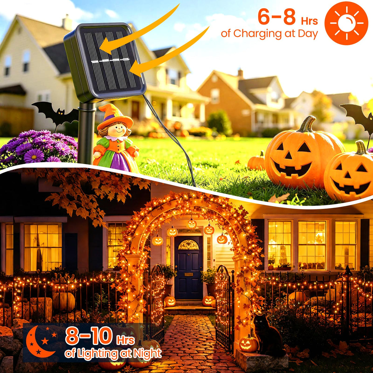 Moettany Solar String Lights Outdoor Waterproof - Orange view 1