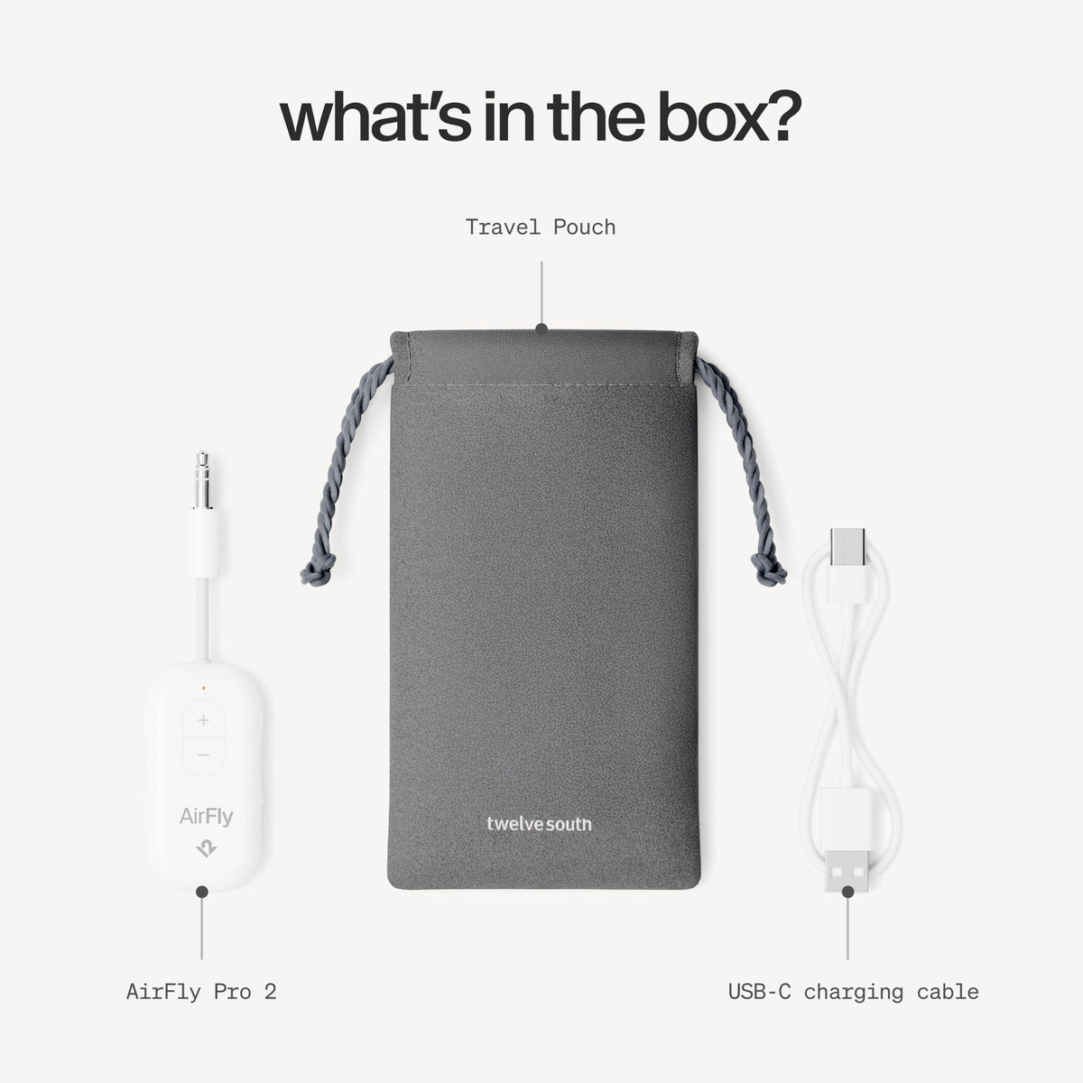 Twelve South AirFly Pro 2, Bluetooth Adapter, Pair 2 AirPods - White view 7