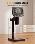 Elikliv Microscope, 4.3'' Digital Coin Magnifier with Lights for Adults (EDM4S)