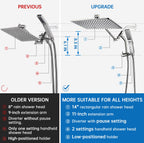 G-Promise Inch All Metal Rain Shower Head with Handheld