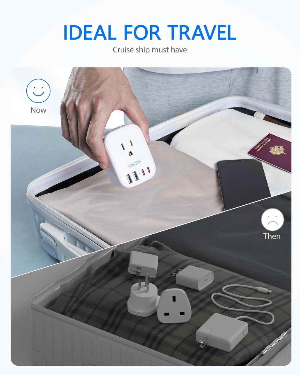 LENCENT Travel Plug Adapter - Type I-17.5W-Australia China view 6