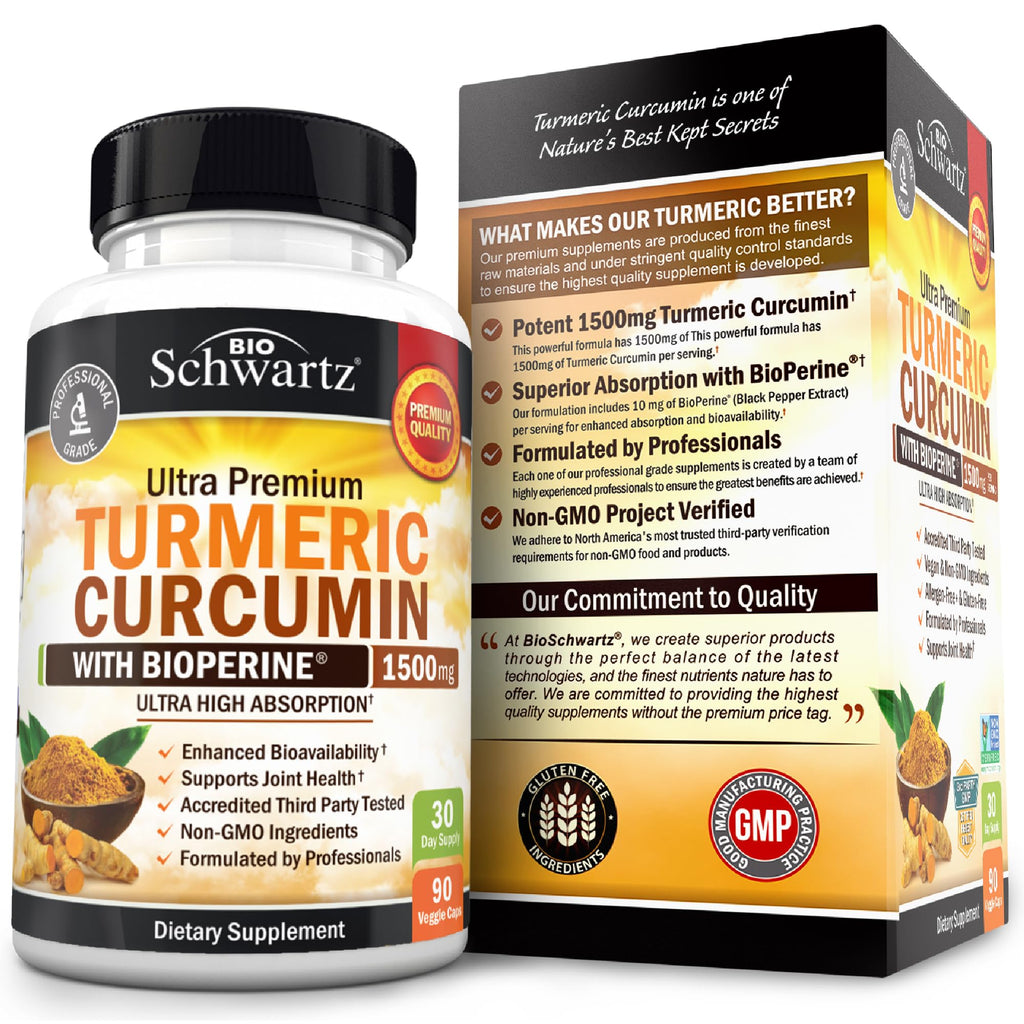Turmeric Curcumin with Black Pepper Extract 1500mg