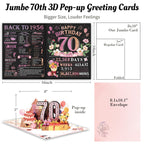 Aiunmiol 70th Birthday Card for Women Her, Large 3D Pop Up 70th Birthday cards for Mom Grandma, Happy 70 Year Old (Pack of 2)